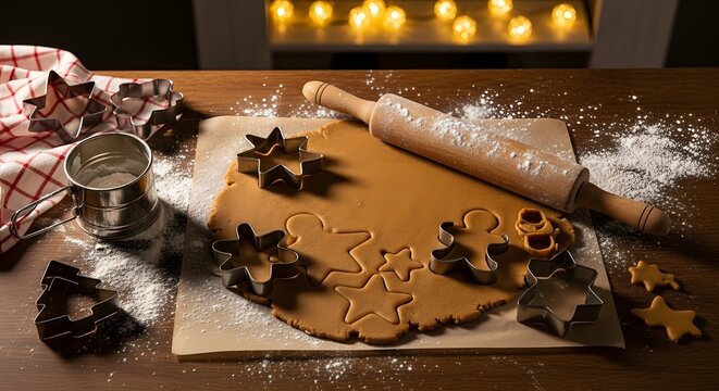 baking christmas cookies