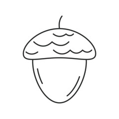 A line drawing of an acorn shows its cap and nut