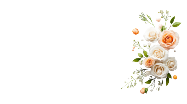 Elegant Roses on Transparent Background