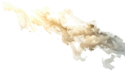 Artistic abstract with wispy, ethereal, fluid shapes in shades of light gold and creamy white