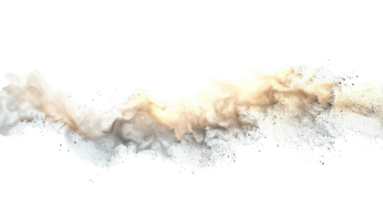 Abstract flowing wisps and clouds of light and dark smoke against a transparent background