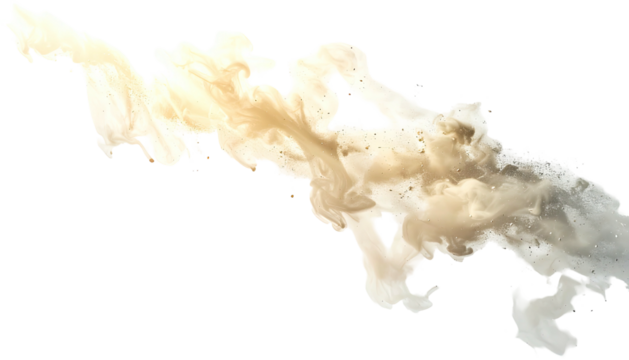 Artistic abstract with wispy, ethereal, fluid shapes in shades of light gold and creamy white