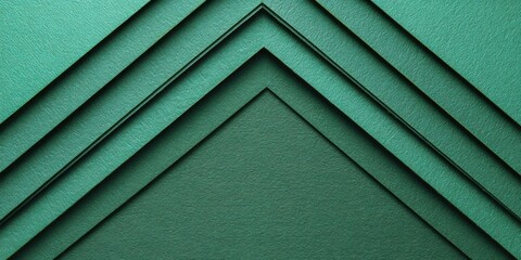 Layered geometric shapes create a textured abstract background in shades of dark cyan