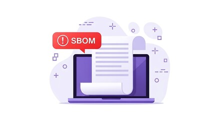 SBOM Software Bill Of Materials Cybersecurity Concept Illustration