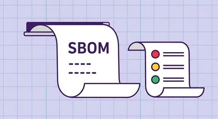 SBOM Document Illustration with Traffic Light Indicator