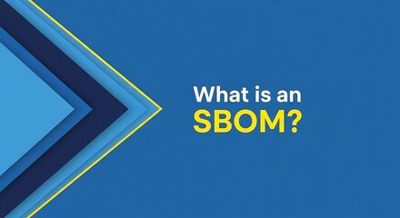 Software bill of materials what is an sbom text with abstract geometric shapes