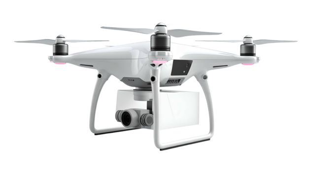 Modern aerial photography device with four propellers and a downward facing camera