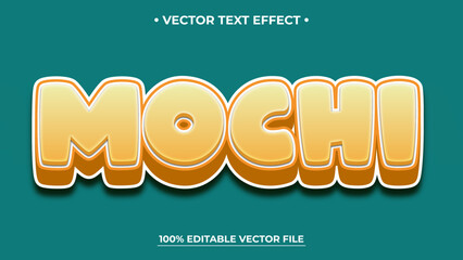 Bold Mochi Text Effect on Teal Background Editable Vector File