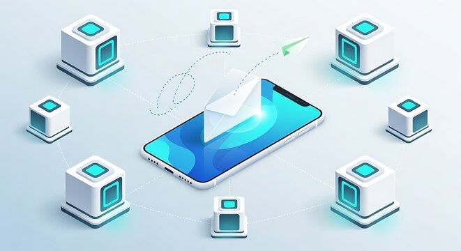 Software bill of materials smartphone sending email with surrounding data blocks