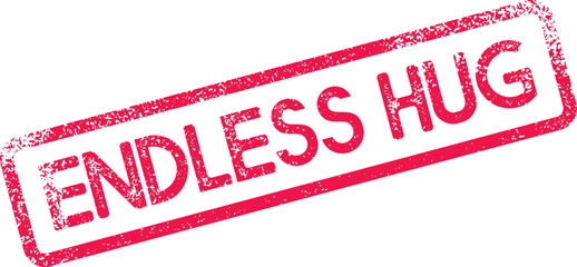 A vibrant red distressed stamp proudly features the comforting words Endless Hug