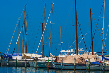 So many boats in the harbor in Cartagena City, Colombia