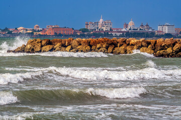 Cartagena bay at sunset, Cartagena City, in Colombia