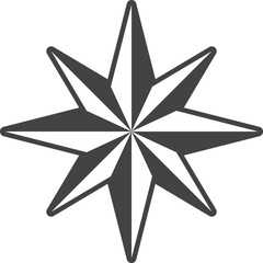 Fototapeta premium 8 Pointed Star , perfect for logos, branding, or design projects symbolizing guidance, excellence, direction, or celestial themes with a modern geometric aesthetic.