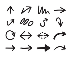 Scribble arrow playground hand‑drawn curves, loops & pointers vector set