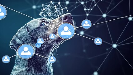 Dog's innovative networking concept with an artificial intelligence theme - Powered by Adobe