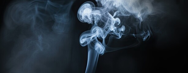 Elegant ethereal smoke wisps dance against a dramatic dark background