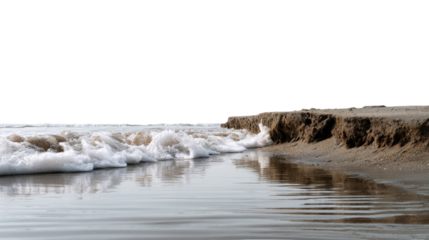 Seashore Serenity: Capturing a tranquil seascape, a rhythmic wave curls gracefully, meeting the shore with foamy elegance, a symphony of water and sand.