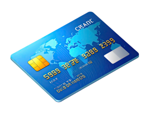 A digitally rendered credit card displays a world map on its surface