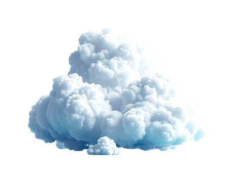 A fluffy, digitally rendered cumulus cloud against a stark black background