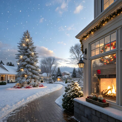 a Christmas outdoor background