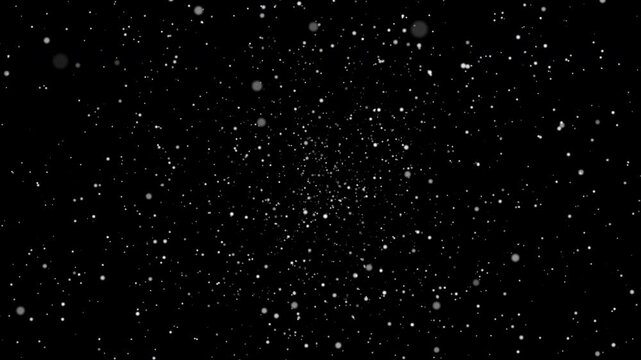 Particular Outward Alpha Channel Space Travel, Starfield or Hyperspace Effect. 4K Transparent video ProRes 4444