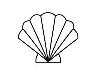 Elegant seashell outline illustration for nautical and coastal themes.
