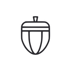 Outlined acorn icon a nut with a stem on top