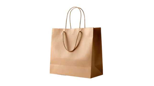 Simple Shopping Bag: A minimalistic image showcases a pristine brown shopping bag, perfect for any retail or branding visual. 