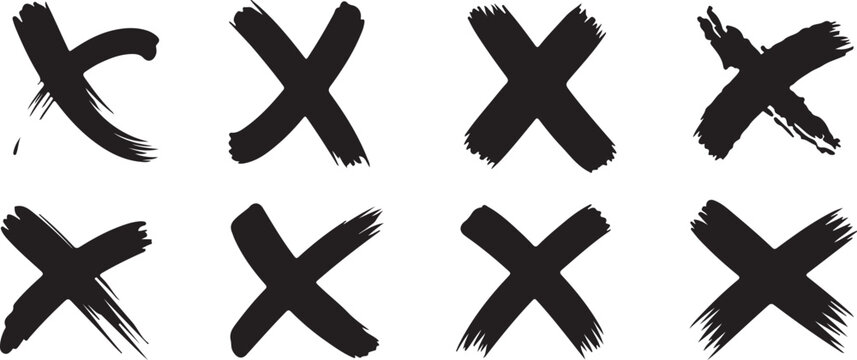 Bold, hand-drawn black 'X' marks create a dynamic, graphic element perfect for rejection, error, or a clean slate design needs.