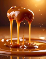 Delicious Caramel Drizzle - A Sweet and Tempting Treat.