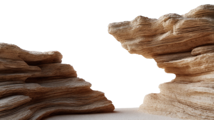 Rock Formations in the Desert: A scenic view of rugged sandstone rock formations, shaped by centuries of weathering, stands sentinel under an endless sky.