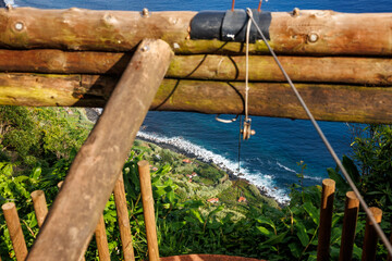 São Jorge island landscapes, Azores archipelago, travel and explore Portugal.