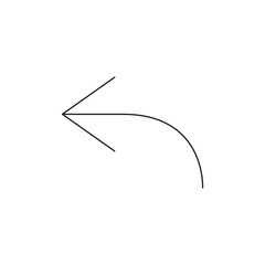 Undo Back Curved Arrow Previous Step Outline Line Icon