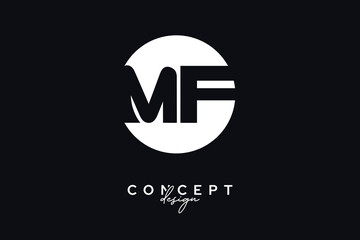 MF Creative Negative Space Circle Monogram Logo Design  © Rena