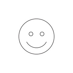 Smiling Happy Face Simple Positive Emoticon Outline Icon