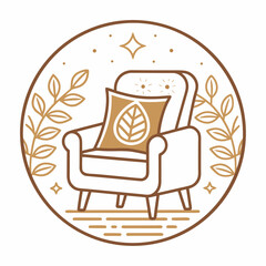 Abstract furniture logo design concept. Symbol and icon of chairs, sofa, tables, and home furnishings	
