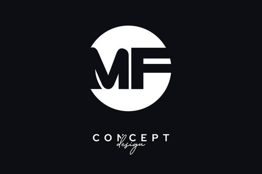 MF Creative Negative Space Circle Monogram Logo Design	