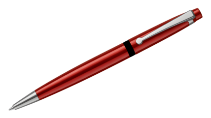 Elegant red and silver ballpoint pen for professional writing, signing documents, or adding a touch of sophistication to your desk.