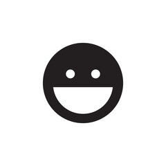 Happy Face Smiling Emoji Solid Simple User Interface Icon