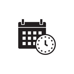 Appointment Schedule Planning Date Time Solid Black Icon