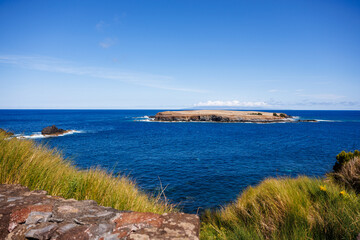 São Jorge island landscapes, Azores archipelago, travel and explore Portugal.