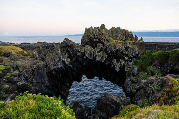 São Jorge island landscapes, Azores archipelago, travel and explore Portugal.