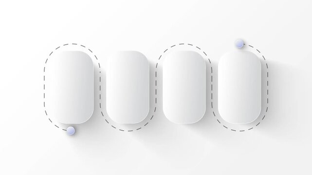 Medical data infographic 4 steps template animation. Sequence options 4K video. Animated blank diagram visualization. Process layout empty design element.