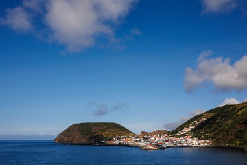 São Jorge island landscapes, Azores archipelago, travel and explore Portugal.