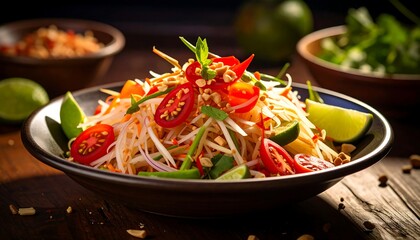 Delicious Som Tum - A Vibrant Thai Papaya Salad.