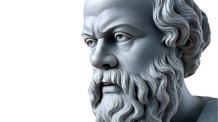 Timeless Wisdom: A neoclassical bust of the great philosopher, his gaze fixed in thought, representing the enduring legacy of intellectual pursuit and classical art.