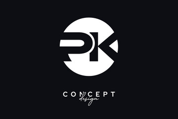 PK Creative Negative Space Circle Monogram Logo Design	