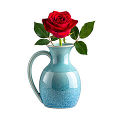 Bouquet of roses in a vase on a white background