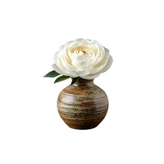 Bouquet of roses in a vase on a white background