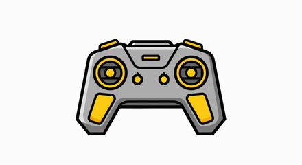 Digital Command: Modern Grey and Yellow Remote Control Device Icon